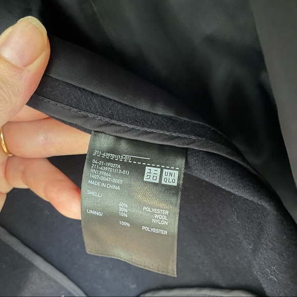 Uniqlo Wool Blend Navy Blazer Small NWT Preppy Collegiate Jacket - Picture 5 of 10